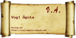 Vogl Ágota névjegykártya